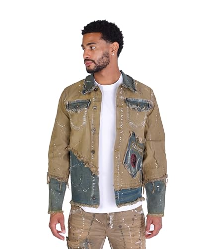 KINGZ Ausgefallene Designer Jeansjacke Men Denim Jacket MOD 1754 Camouflage L KINGZ Ausgefallene Designer Jeansjacke Men Denim Jacket MOD 1754 Camouflage L von KINGZ