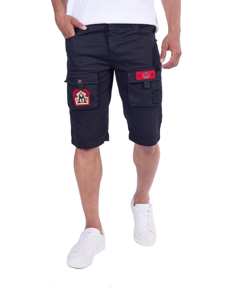 KINGZ Caprihose Herren Patchwork Jeans Capri Schwarz L von KINGZ