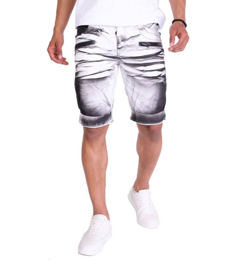 KINGZ Caprihose KINGZ Herren Jeans Capri im Batik-Look von KINGZ