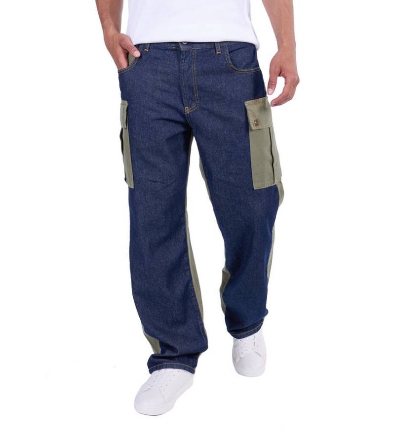 KINGZ Cargohose Baggy Cargohose im Farb-Blocking-Design von KINGZ