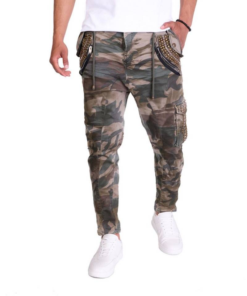 KINGZ Cargohose Lässige Herren Freizeithose Military von KINGZ