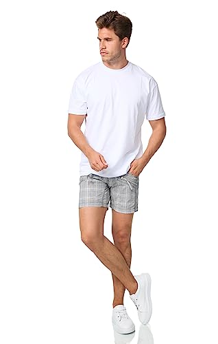 KINGZ Herren Designer Short Sommer Bermuda Shortcut Capri Slim-Fit 414 Schwarz W30 von KINGZ