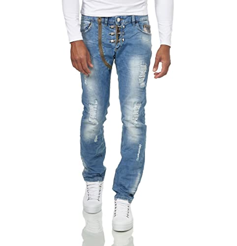 KINGZ Herren Jeans 1297 Blue Green (Blue, W33/L34) von KINGZ