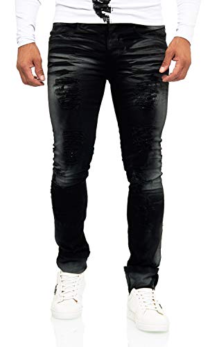 KINGZ Herren Jeans 1541-1 Black White 30 von KINGZ