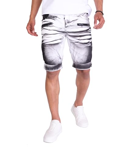 KINGZ Herren Jeans Designer Capri Slim-Fit Batik-Look 1782-2 Weiß XL KINGZ Herren Jeans Designer Capri Slim-Fit Batik-Look 1782-2 Weiß XL von KINGZ