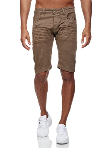 KINGZ Herren Jeans Shorts Capri Kurze Hose Sommer Bermuda Denim Short Khaki 32 von KINGZ