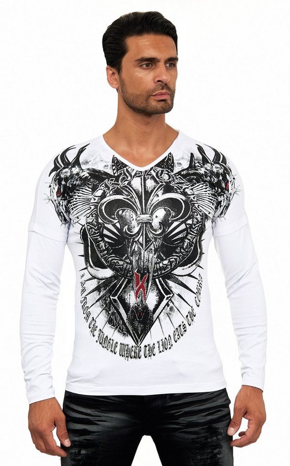 KINGZ Langarmshirt - in Body-Fit mit allover-Digital-Print von KINGZ