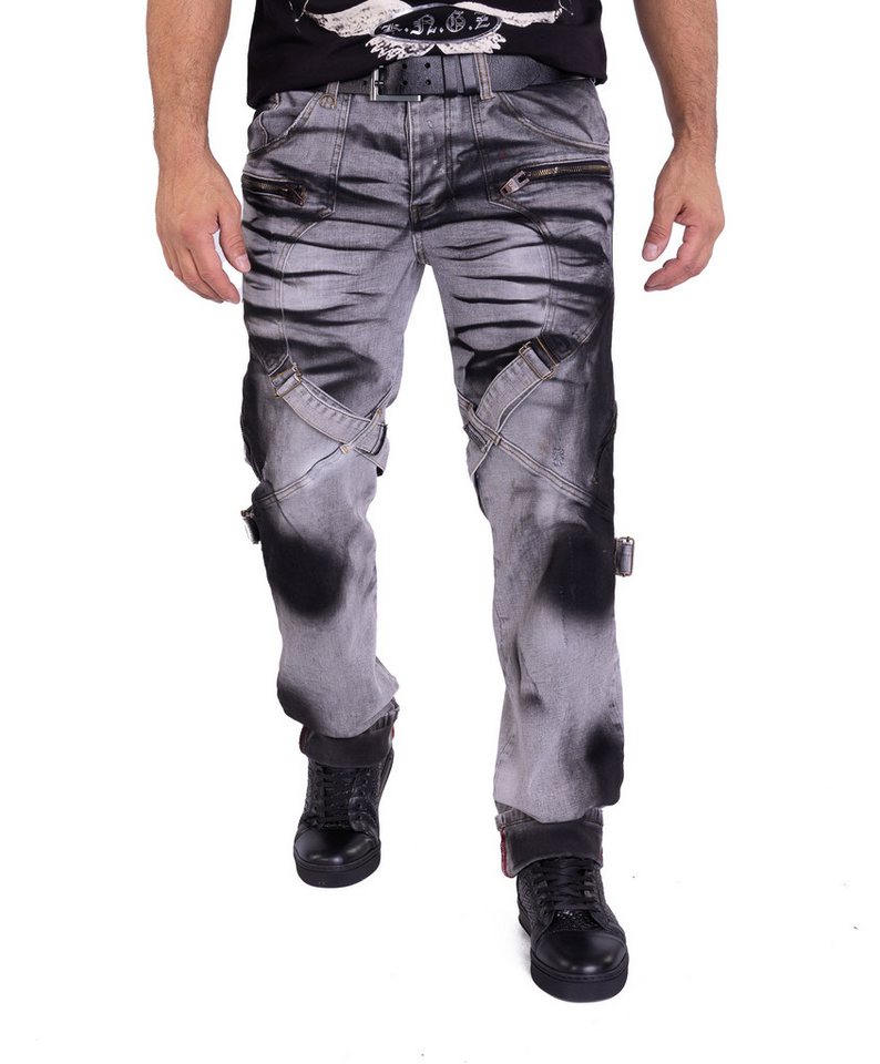 KINGZ Regular-fit-Jeans Ausgefallene Batik Herren Jeans KINGZ Regular-fit-Jeans Ausgefallene Batik Herren Jeans von KINGZ