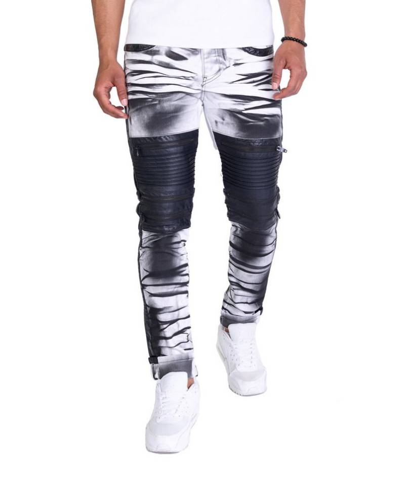 KINGZ Slim-fit-Jeans Extravagante KINGZ Designer Biker von KINGZ