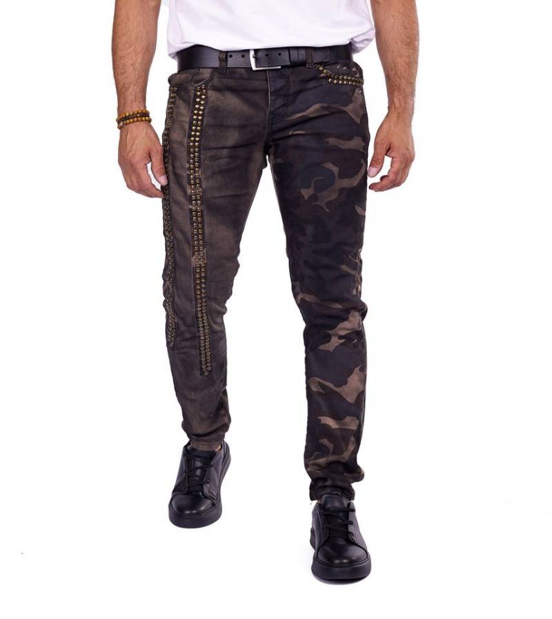 KINGZ Slim-fit-Jeans KINGZ Military Jeans im Batik-Look Batik Waschung KINGZ Slim-fit-Jeans KINGZ Military Jeans im Batik-Look Batik Waschung von KINGZ