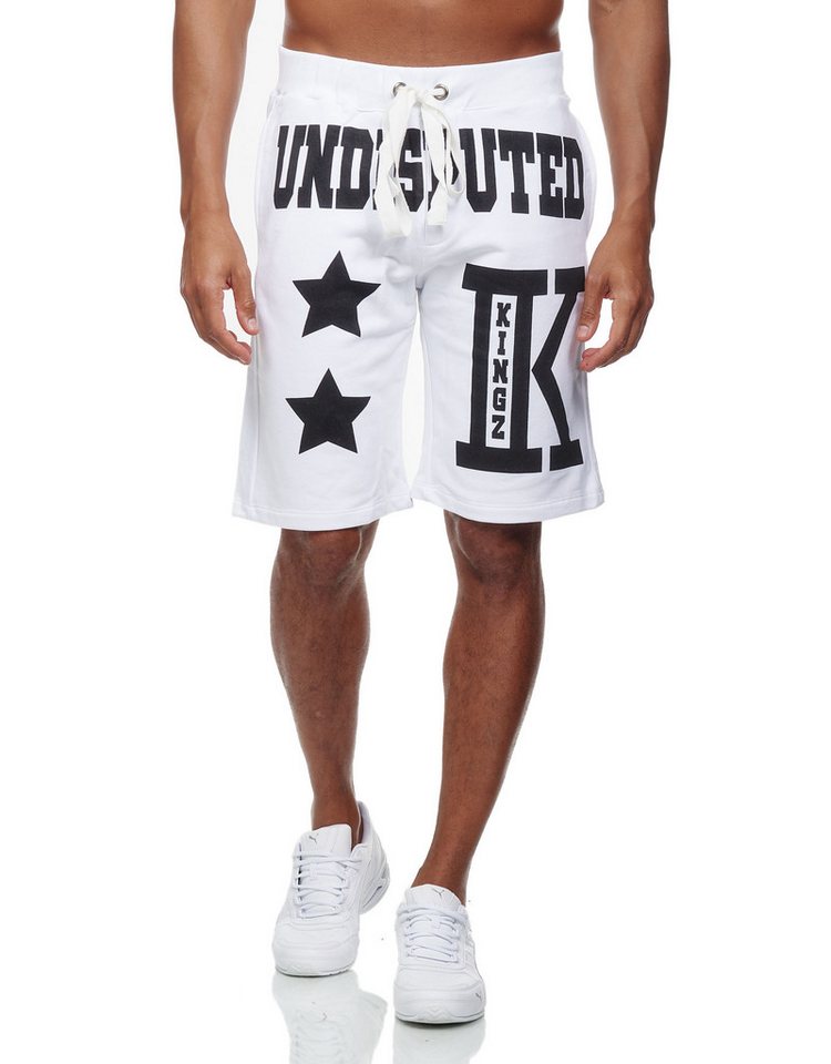 KINGZ Sweatshorts Herren Sweatpant Short Sommer Bermuda Weiß S KINGZ Sweatshorts Herren Sweatpant Short Sommer Bermuda Weiß S von KINGZ