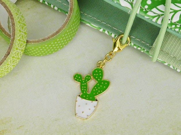 Kaktus - Kleiner Anhänger Planer Charm Zubehör Federmäppchen Maschen Markierer von KINGkerlitz