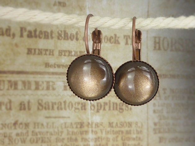 Ohrhänger Kupfer Und Braun - Ohrringe Mit Glänzenden Polaris Cabochons von KINGkerlitz