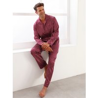 Witt Weiden Herren Pyjama bordeaux-gestreift von KINGsCLUB