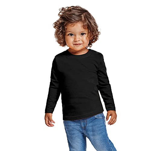 Langarmshirt für Babys - Unisex-Mantel mit leuchtenden Farben aus weicher, warmer und bequemer Baumwolle, Schwarz , 24 Monate von KINKIES