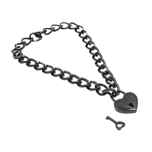 KINKWERK Abschließbare Halskette mit Schloss BASIC | Rostfreie Metallkette mit Herzschloss von KINKWERK