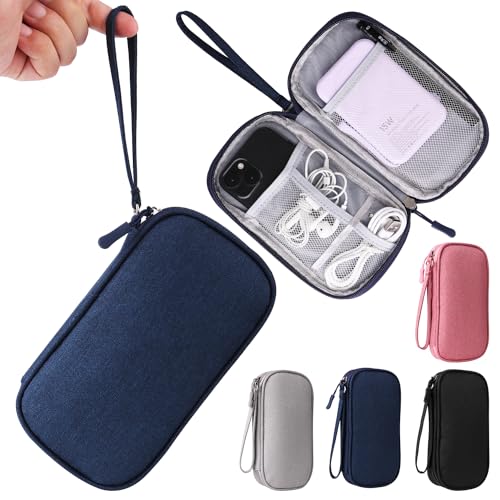 Reise-Kabel-Organizer, Elektronik-Zubehör-Tasche für Ladegerät, Telefon, Speicherkarte, universeller Gadget-Organizer (blau) von KINMINGZHU