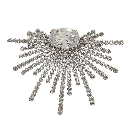 Kristall Starburst Brosche, Silberfarben, Vintage-Stil Strass Anstecknadel mit Strahlendesign Kristall Starburst Brosche, Silberfarben, Vintage-Stil Strass Anstecknadel mit Strahlendesign von KINMOT
