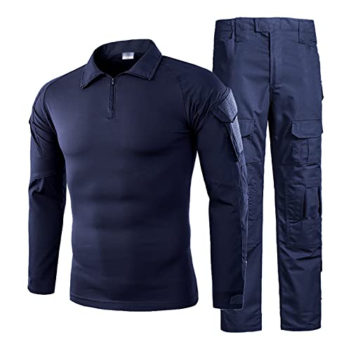 KINROCO Herren Taktische Shirt und Hose für Armee Militär Paintball Jagd Combat Uniform(Size:M,Color:Blau) von KINROCO