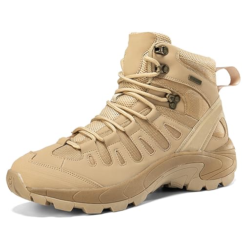 KINROCO Kampfstiefel Herren Militärische Taktische Stiefel Wanderstiefel Atmungsaktive Trekking Schuhe(Size:42 EU,Color:Sand) von KINROCO