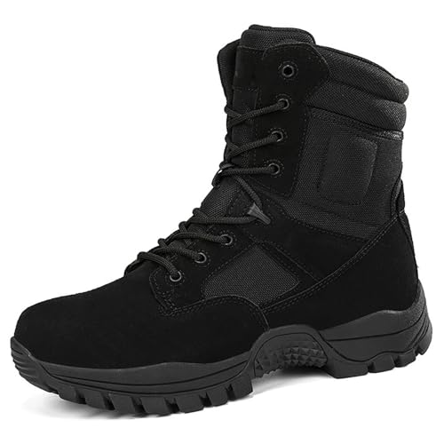 KINROCO Tactical Militärstiefel Herren Einsatzstiefel Kampfstiefel Wasserdicht Boots Springerstiefel Wanderstiefel Stiefel Schuhe(Size:40 EU,Color:Schwarz) von KINROCO