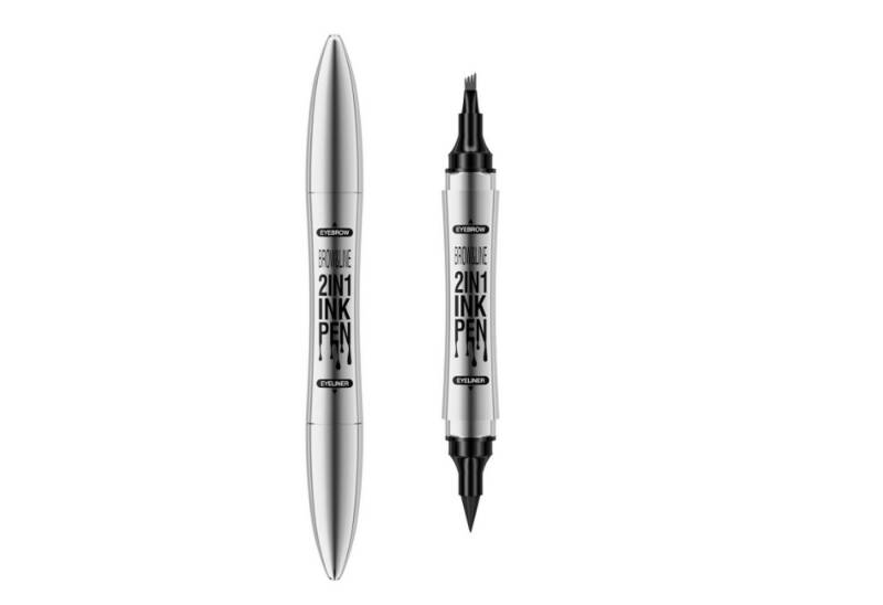 KINSI Augenbrauen-Stift 2-in-1 Doppelender Make-Up Stift: Eyeliner & Augenbrauenstift, Präzises Schminken mit ergonomischer Spitze,wasserfest von KINSI