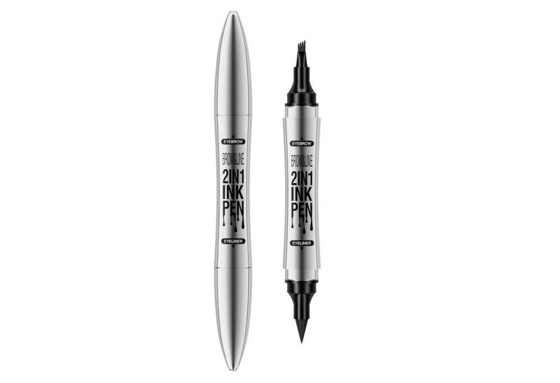 KINSI Augenbrauen-Stift 2-in-1 Doppelender Make-Up Stift: Eyeliner & Augenbrauenstift, Präzises Schminken mit ergonomischer Spitze,wasserfest von KINSI