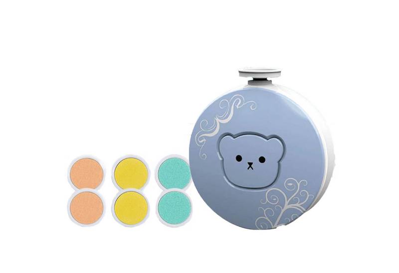 KINSI Baby-Fußnagelknipser Elektrische Baby-Nagelschleifer,Nagelpflegeset Baby mit 6 Ersatzpads, Mit 6 Schleifköpfen von KINSI