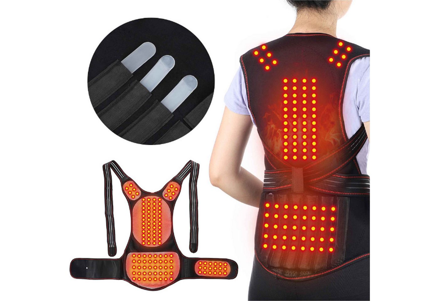 KINSI Funktionsweste Beheizte Weste, Magnetheizung, 108 Magnete, für Männer und Frauen Leicht an- und auszuziehen, lindert wirksam Rückenschmerzen von KINSI