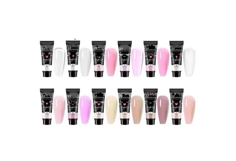 KINSI Gel-Nagellack Polygel Nagel Set 12 Farben - Starter Kit für Nagelverlängerung, Nail Builder Gel für langanhaltende French Gels & Nail Art Design von KINSI