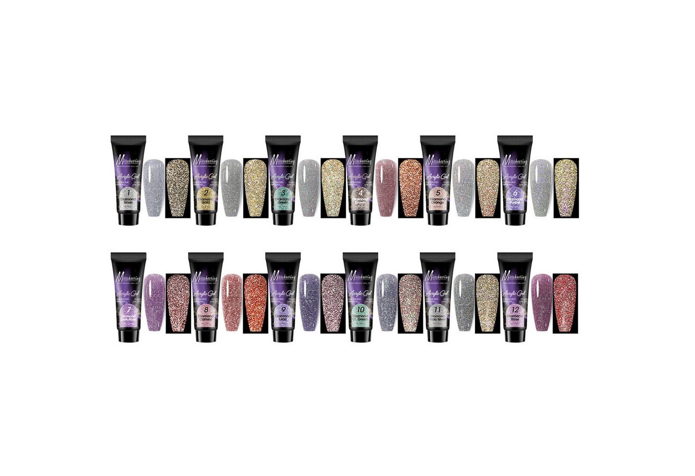 KINSI Gel-Nagellack Polygel Nagel Set 12 Farben - Starter Kit für Nagelverlängerung, Nail Builder Gel für langanhaltende French Gels & Nail Art Design von KINSI