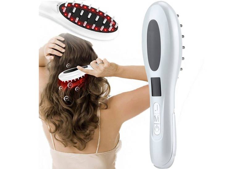 KINSI Haarkamm Elektrischer Ionen-Massagekamm für die Kopfhaut, (MIT UNABHÄNGIGER FLÜSSIGKEITSBEHÄLTER), Mit 4 Intensitätsstufen & separatem Fluid-Behälter von KINSI