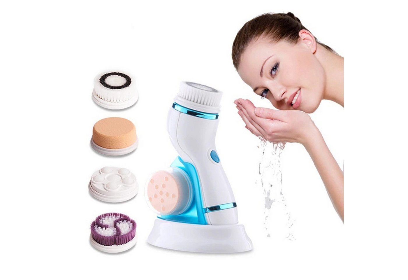 KINSI Kosmetikbehandlungsgerät Elektrischer 4-in-1-Gesichtsbürste für Tiefenreinigung, Mitesser- & Porenreinigung • Hautstraffung & Pflege von KINSI