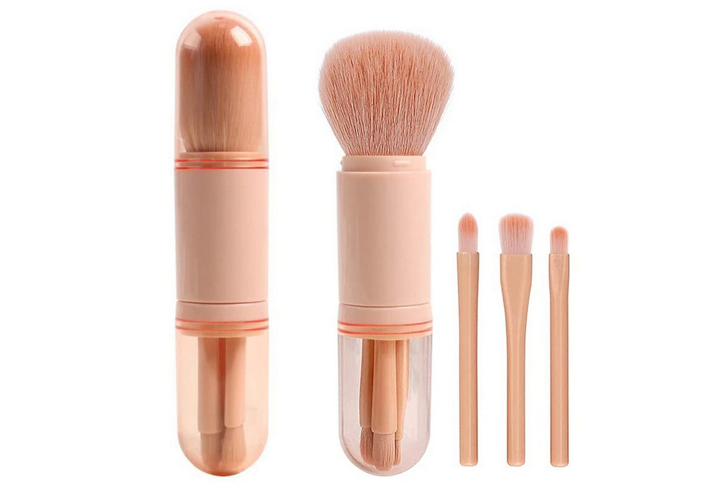 KINSI Kosmetikpinsel-Set 4-in-1 Makeup Pinsel Reise - Retraktabler All-in-One Pinsel, für Lidschatten, Puder & Kontur von KINSI