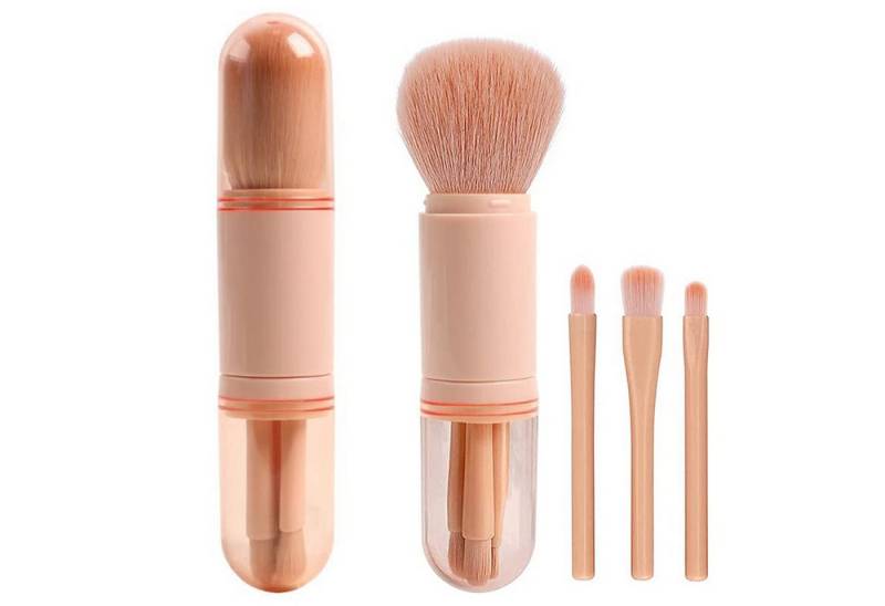 KINSI Kosmetikpinsel-Set 4-in-1 Makeup Pinsel Reise - Retraktabler All-in-One Pinsel, für Lidschatten, Puder & Kontur von KINSI
