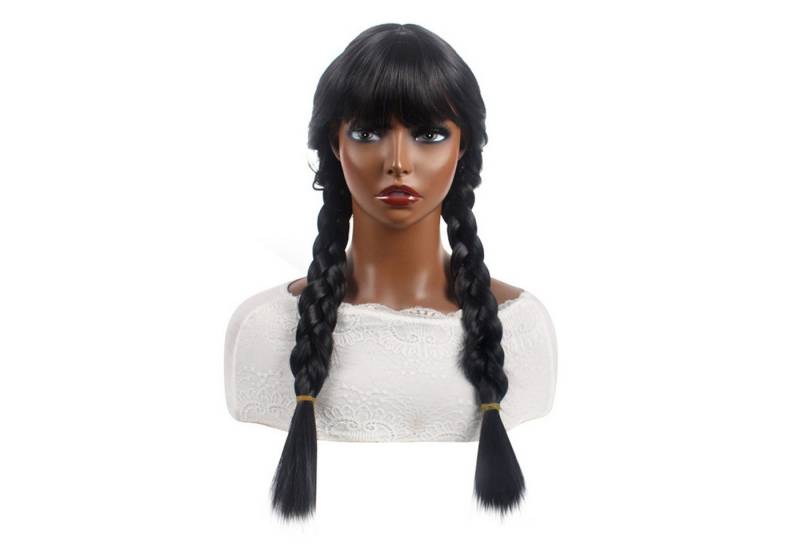 KINSI Kunsthaarperücke Doppelter Pferdeschwanz Perücke - Langhaarige Perücke mit Pony von KINSI