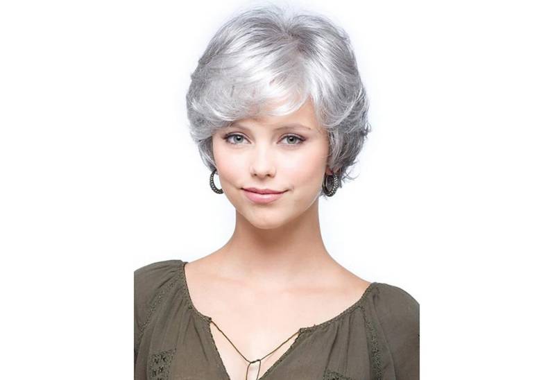 KINSI Kunsthaarperücke Lockige Kurzhaarperücke für Damen mit Ombré-Farbverlauf, Natürlich aus Synthetikfaser - Voluminös & Alltagstauglich von KINSI