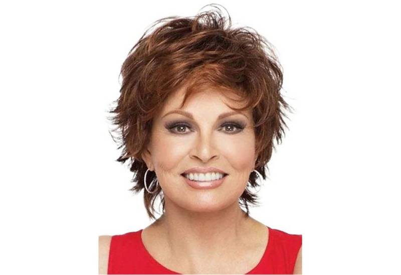 KINSI Kunsthaarperücke Lockige Kurzhaarperücke für Damen mit Ombré-Farbverlauf, Natürlich aus Synthetikfaser - Voluminös & Alltagstauglich von KINSI