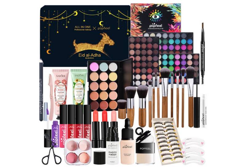 KINSI Make-up Set Make-up Set - All-in-One Makeup Kit inkl.Lidschatten Palette, Foundation,Mascara & Pinsel - Geschenk für Frauen & Anfänger von KINSI