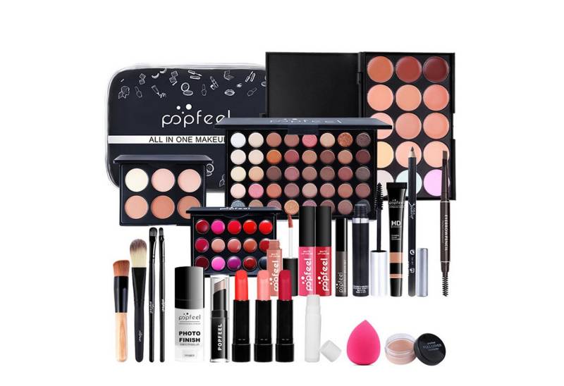 KINSI Make-up Set Make-up Set für Mädchen & Anfänger - All-in-One Schmink-Set, 24-tlg., 24-teiliges set, inkl. Eyeliner, Lidschatten & Lippenstift von KINSI