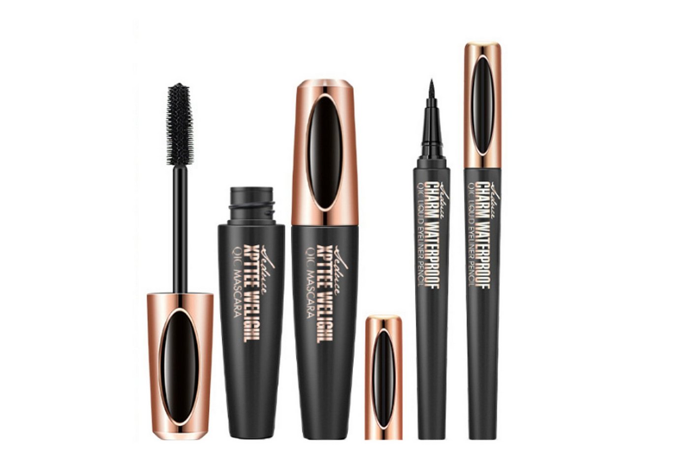 KINSI Mascara-Set Mascara und Eyeliner Set mit Locken-Effekt,4D Wimperntusche, für Volumen & Länge,Wasserdichter von KINSI