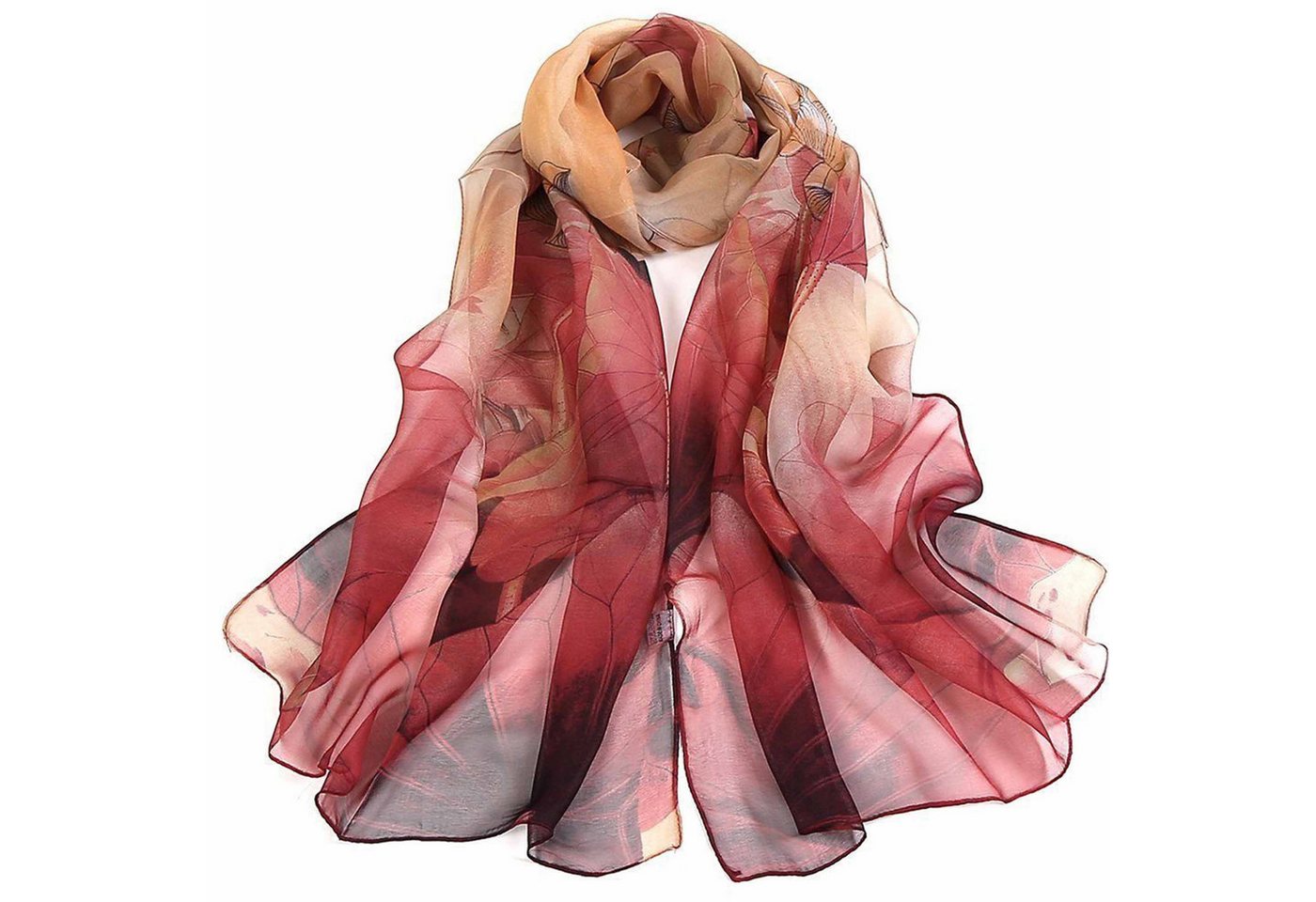 KINSI Modeschal Strandschal 160x50 cm, für Abendkleid, verschiedene Farben, weich, Schal mit Lotosmuster von KINSI