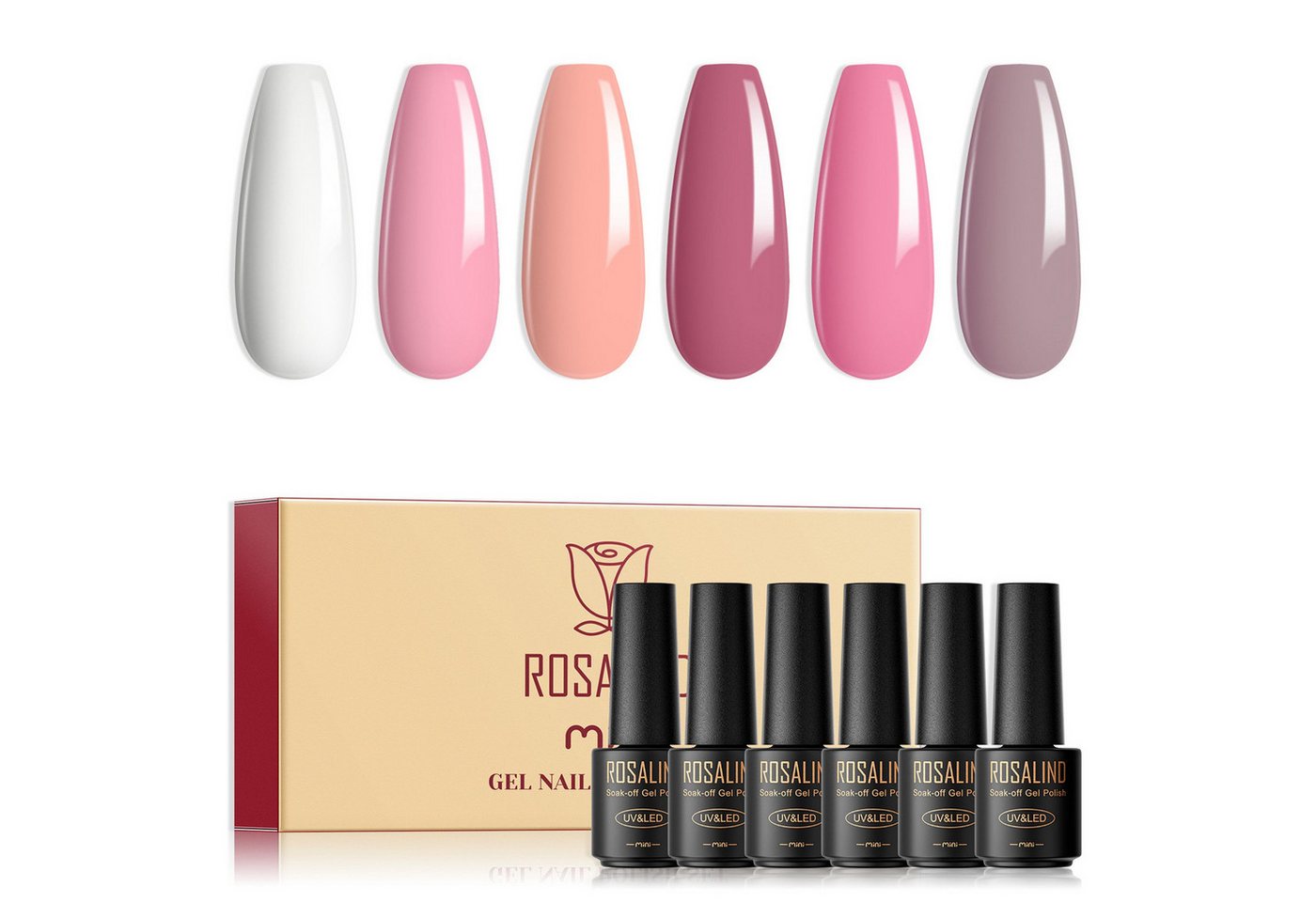KINSI Nagellack-Set Starter Gel-Nagellack Set mit 6 Farben – Ideal für Anfänger, Perfekte Geschenkidee von KINSI