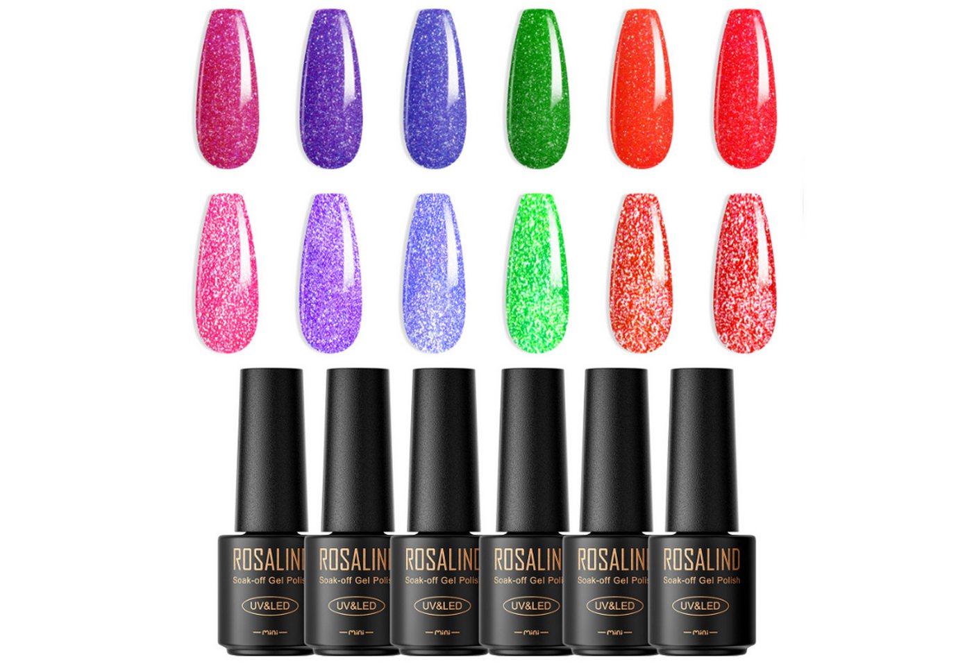 KINSI Nagellack-Set UV-Gel Nagellack Set mit 6 Farben - Professionelles Maniküre-Set, Langanhaltender Glanz von KINSI