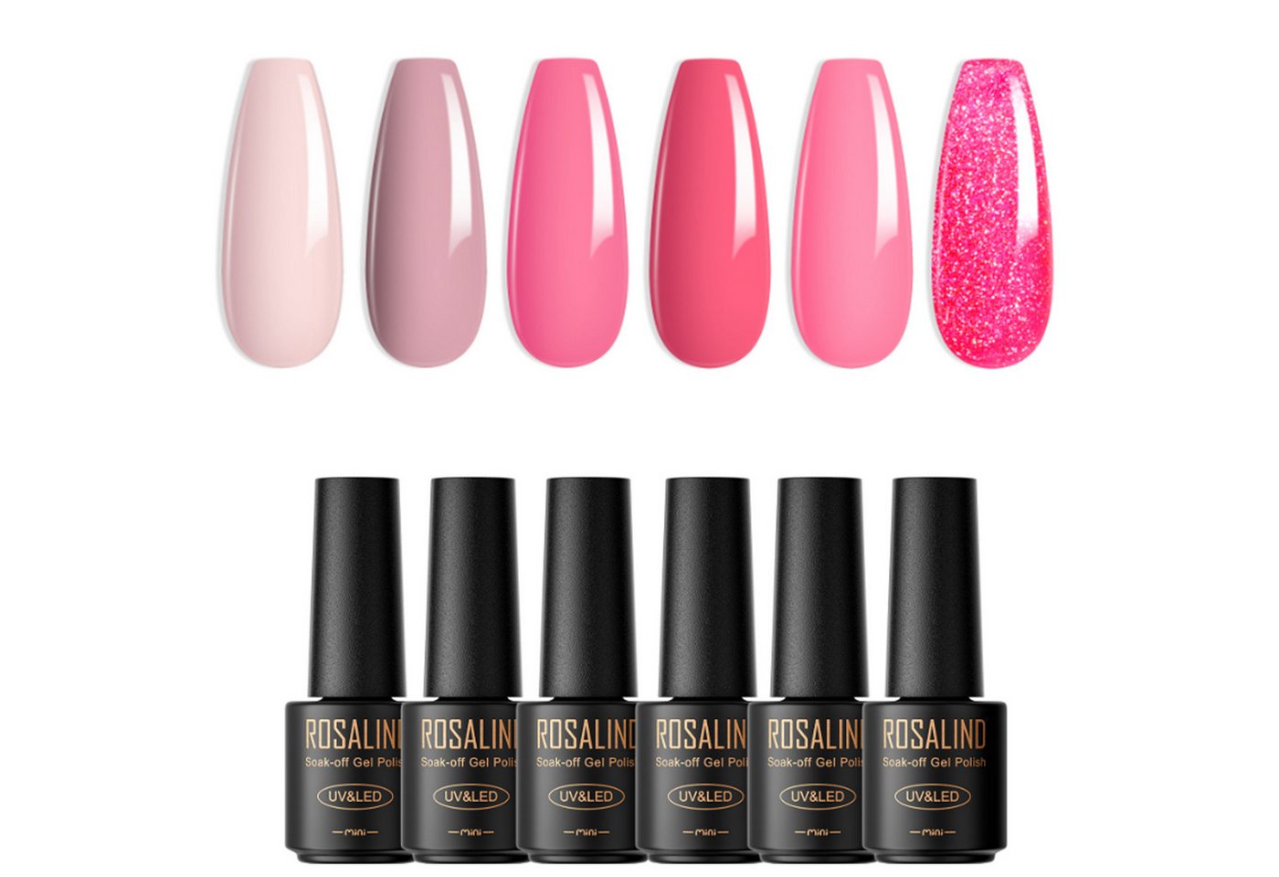 KINSI Nagellack-Set UV-Gel Nagellack Set mit 6 Farben - Professionelles Maniküre-Set, Langanhaltender Glanz von KINSI