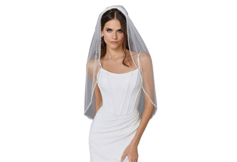 KINSI Schleier Hochzeits-Schleier mit Kamm & Kristallperlen,Eleganter Brautschleier, Perfekt für Hochzeit & festliche Anlässe von KINSI