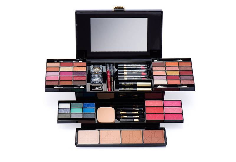 KINSI Schmink-Set Make-up-Koffer mit Lippenstift,Lidschatten & Blush,Komplett Set, für tägliches Make-up & Profi-Schminken von KINSI