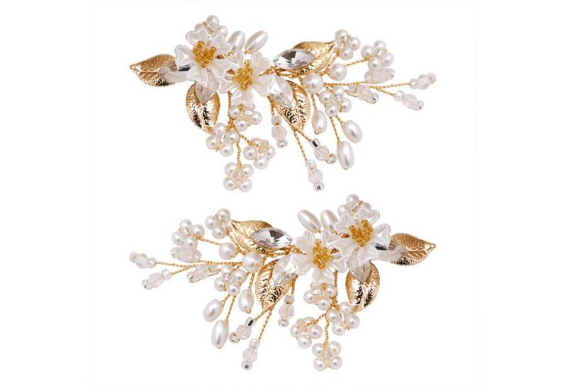 KINSI Schuhanstecker 2 Stück Braut-Schuhschmuck - Blumen-Schuhclips Schuhschnalle, Hochzeitsaccessoires für Braut von KINSI