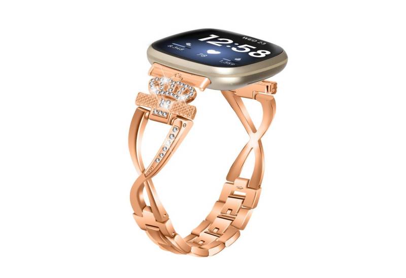 KINSI Smartwatch-Armband Edelstahl Armband für Fitbit Versa 3 & Versa 4 - Metall Armbanduhr, für Damen und Herren - Elegantes Zubehör & Geschenk-Idee von KINSI