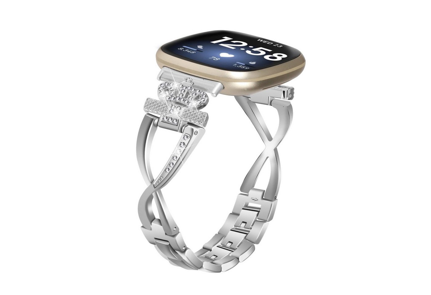 KINSI Smartwatch-Armband Edelstahl Armband für Fitbit Versa 3 & Versa 4 - Metall Armbanduhr, für Damen und Herren - Elegantes Zubehör & Geschenk-Idee von KINSI